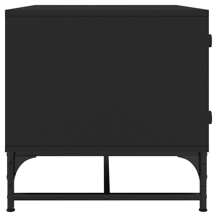Table basse avec portes en verre noir 68,5x50x50 cm - 6