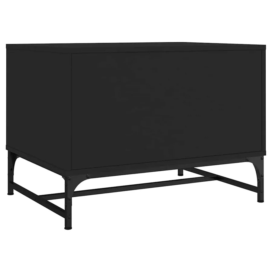 Table basse avec portes en verre noir 68,5x50x50 cm - 7