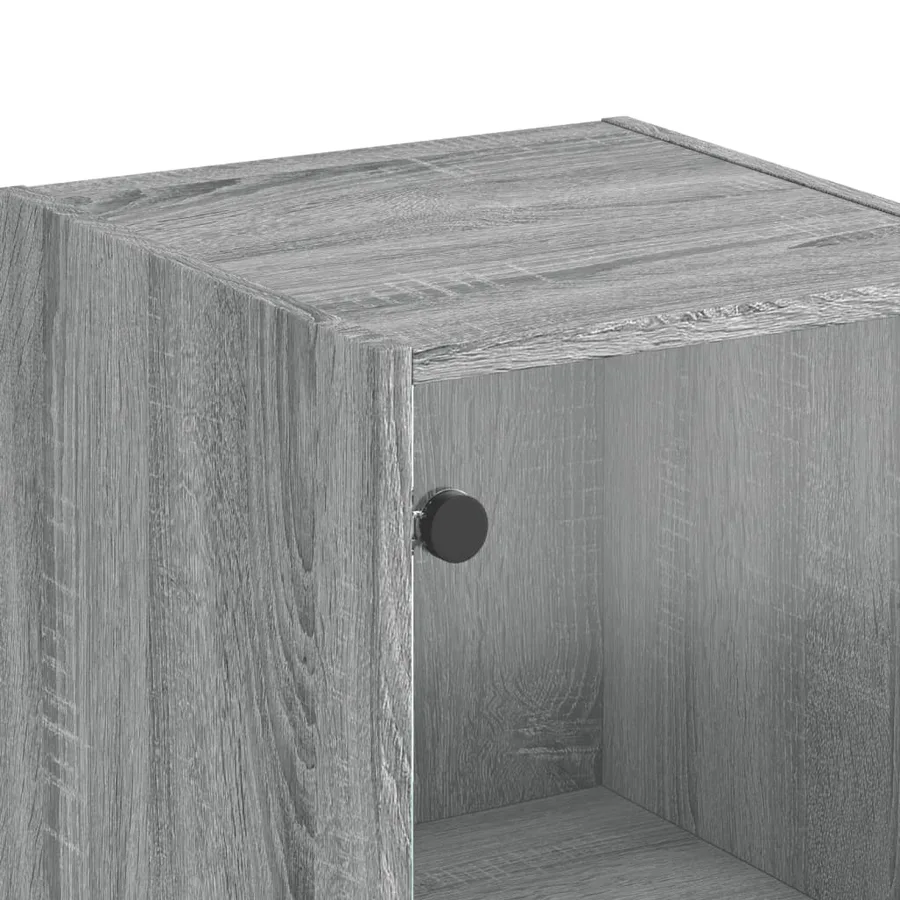 Buffet avec portes en verre sonoma gris 35x37x142 cm - 10