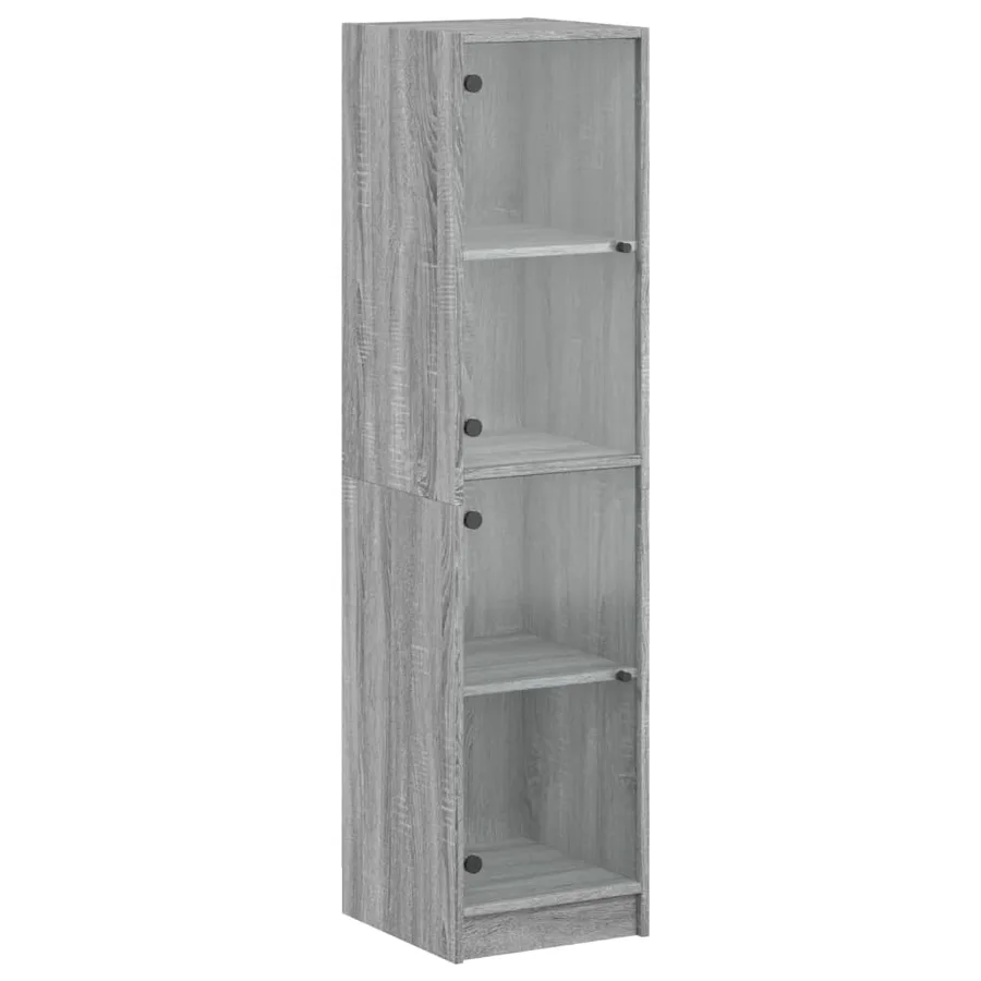 Buffet avec portes en verre sonoma gris 35x37x142 cm - 2