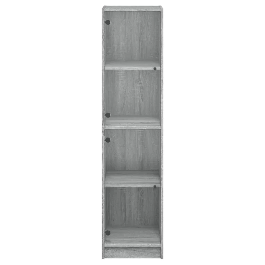 Buffet avec portes en verre sonoma gris 35x37x142 cm - 6