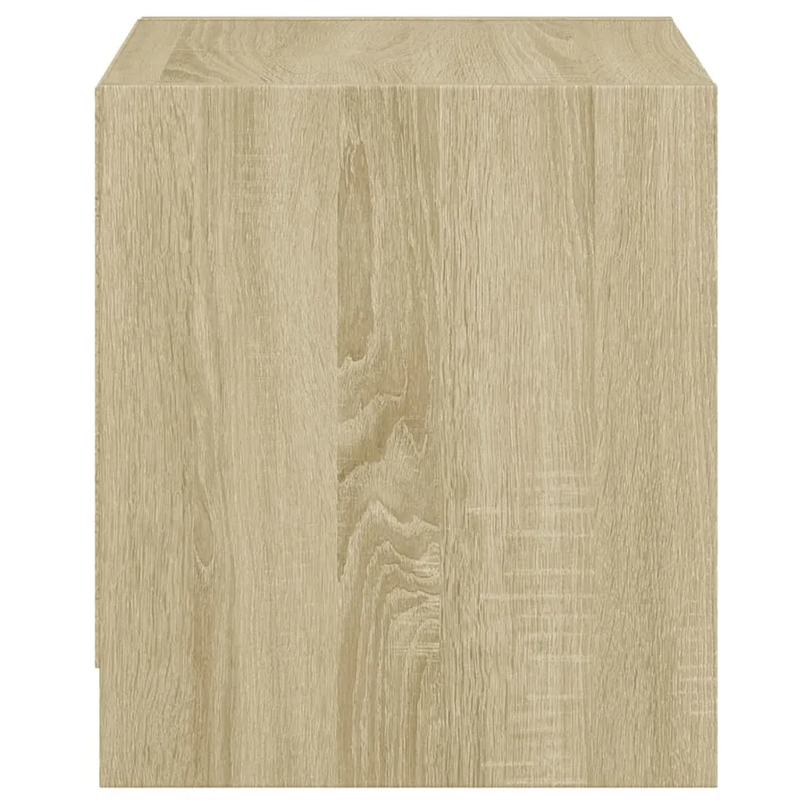 Tables de chevet et portes vitrées 2pcs chêne sonoma 35x37x42cm - 8