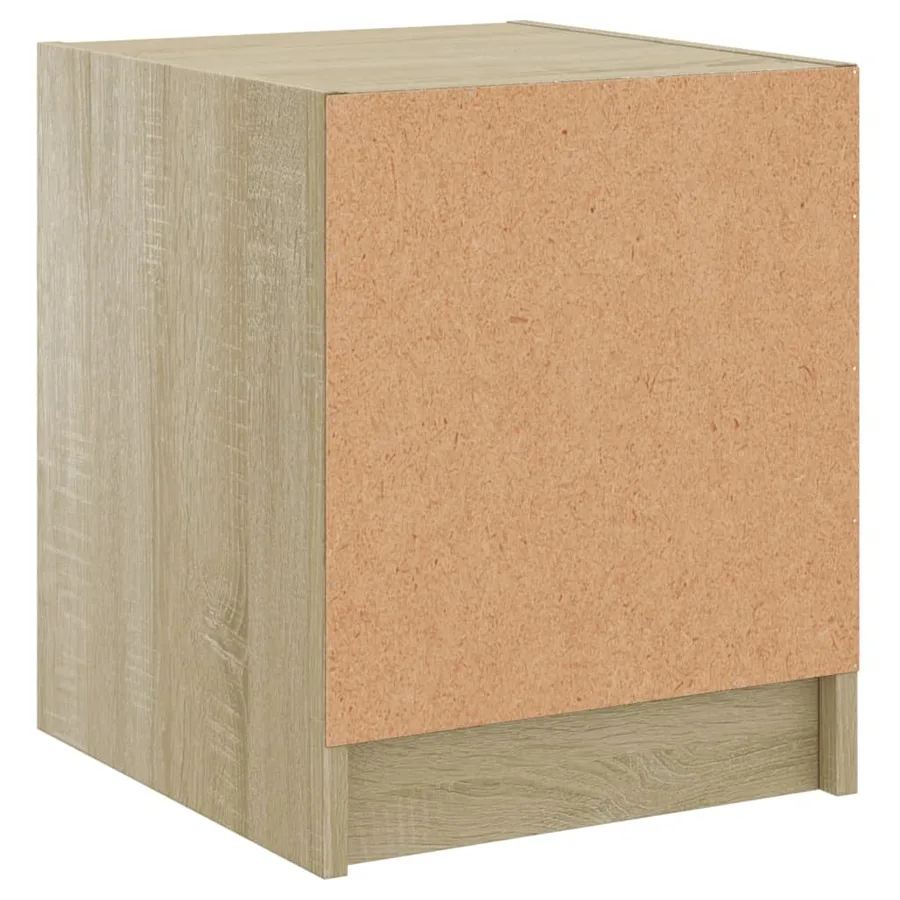 Tables de chevet et portes vitrées 2pcs chêne sonoma 35x37x42cm - 9