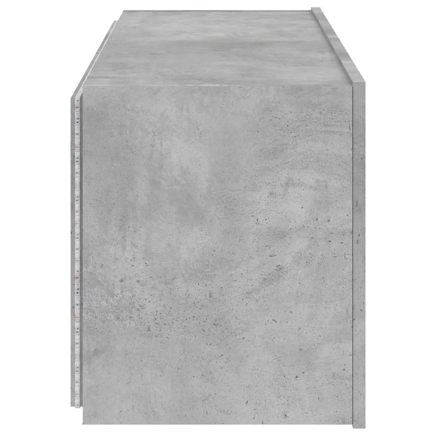 Meuble TV mural avec lumières LED gris béton 100x35x41 cm - 10