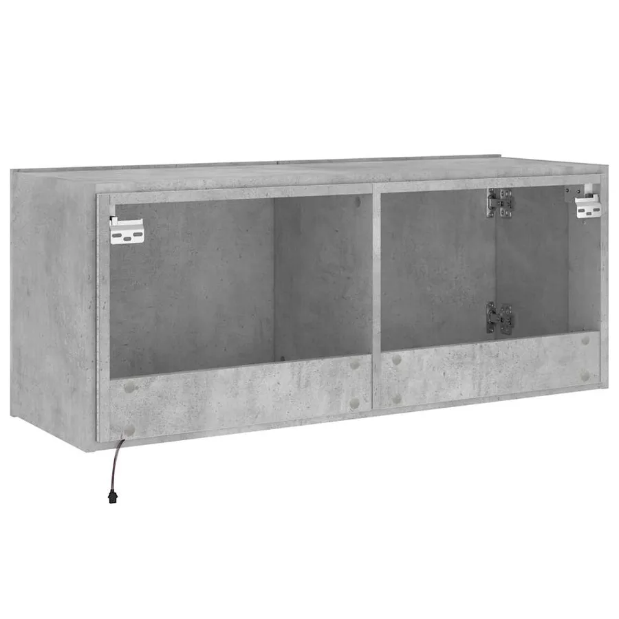 Meuble TV mural avec lumières LED gris béton 100x35x41 cm - 11