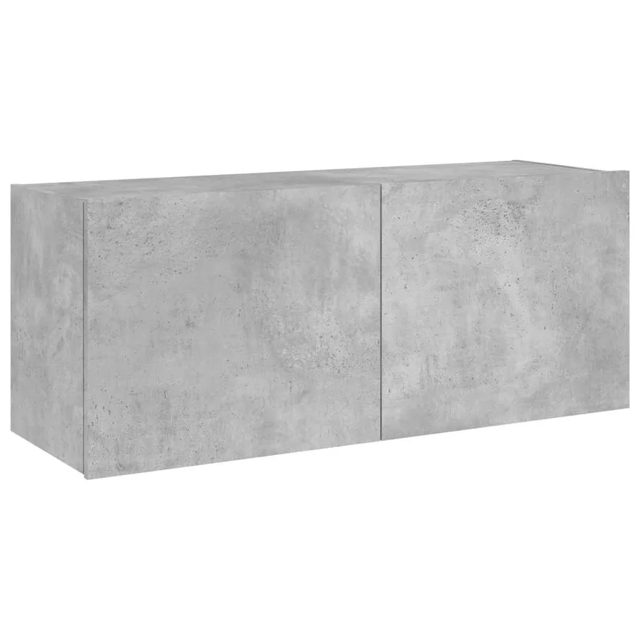 Meuble TV mural avec lumières LED gris béton 100x35x41 cm - 3