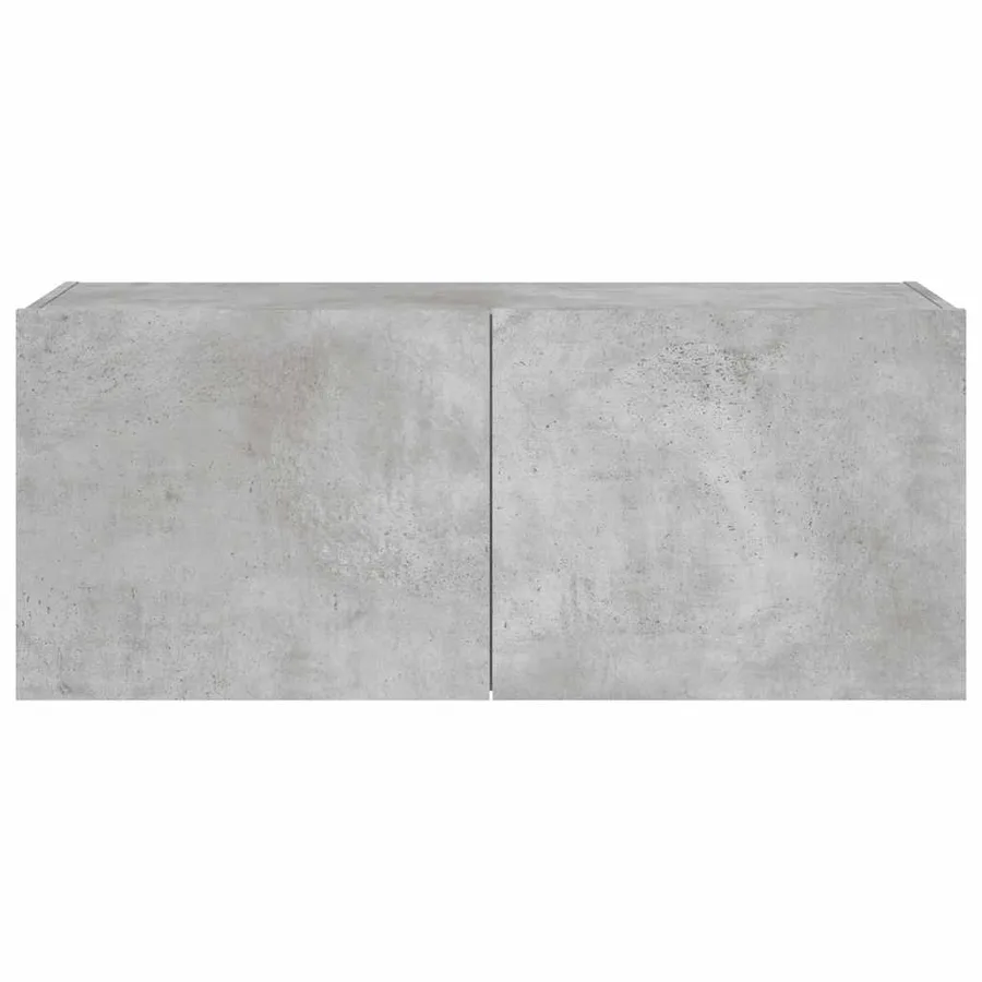 Meuble TV mural avec lumières LED gris béton 100x35x41 cm - 9