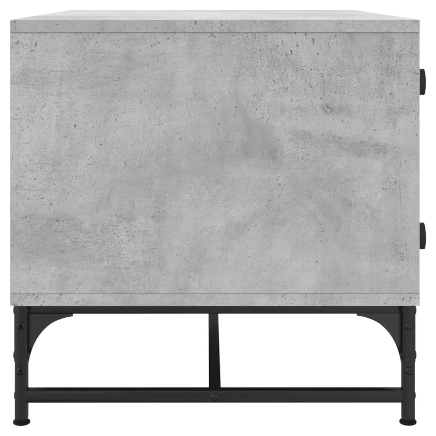 Table basse avec portes en verre gris béton 68,5x50x50 cm - 6