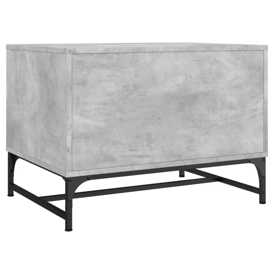 Table basse avec portes en verre gris béton 68,5x50x50 cm - 7
