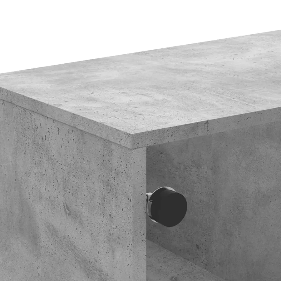 Table basse avec portes en verre gris béton 68,5x50x50 cm - 8