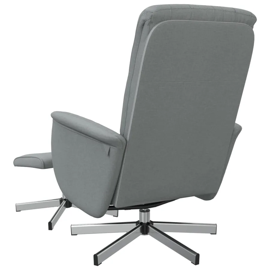 Fauteuil inclinable avec repose-pied gris clair tissu - 5