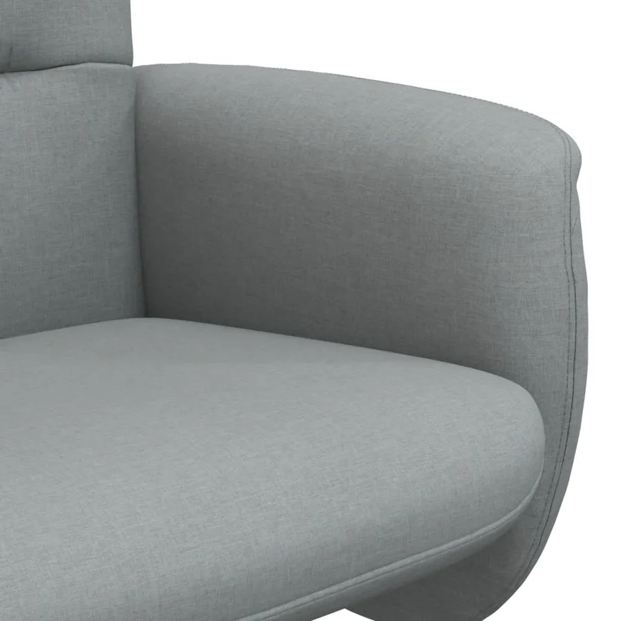 Fauteuil inclinable avec repose-pied gris clair tissu - 7