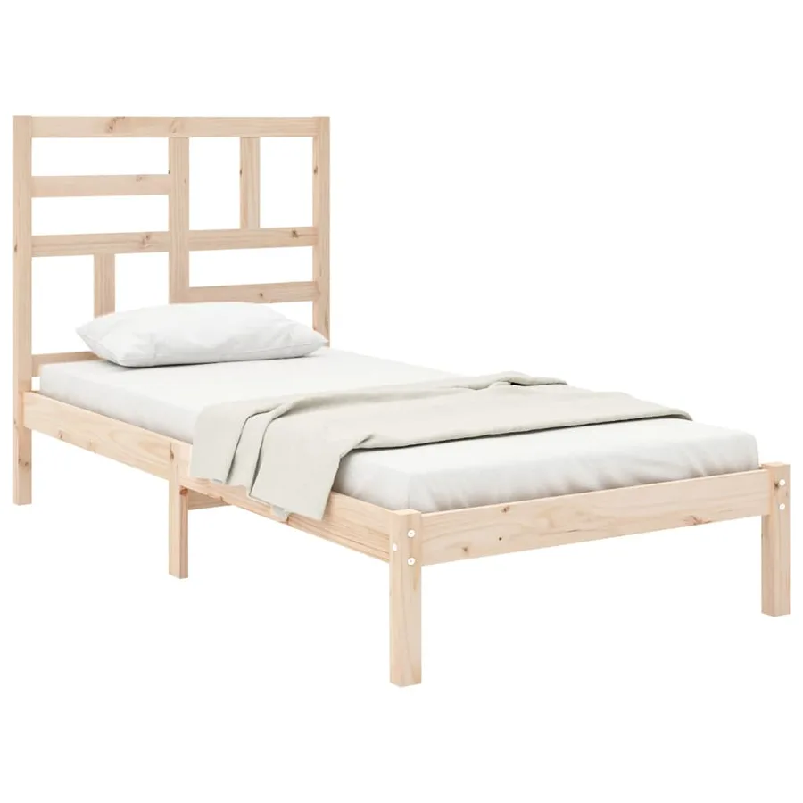 Cadre de lit sans matelas bois massif 75x190 cm - 3