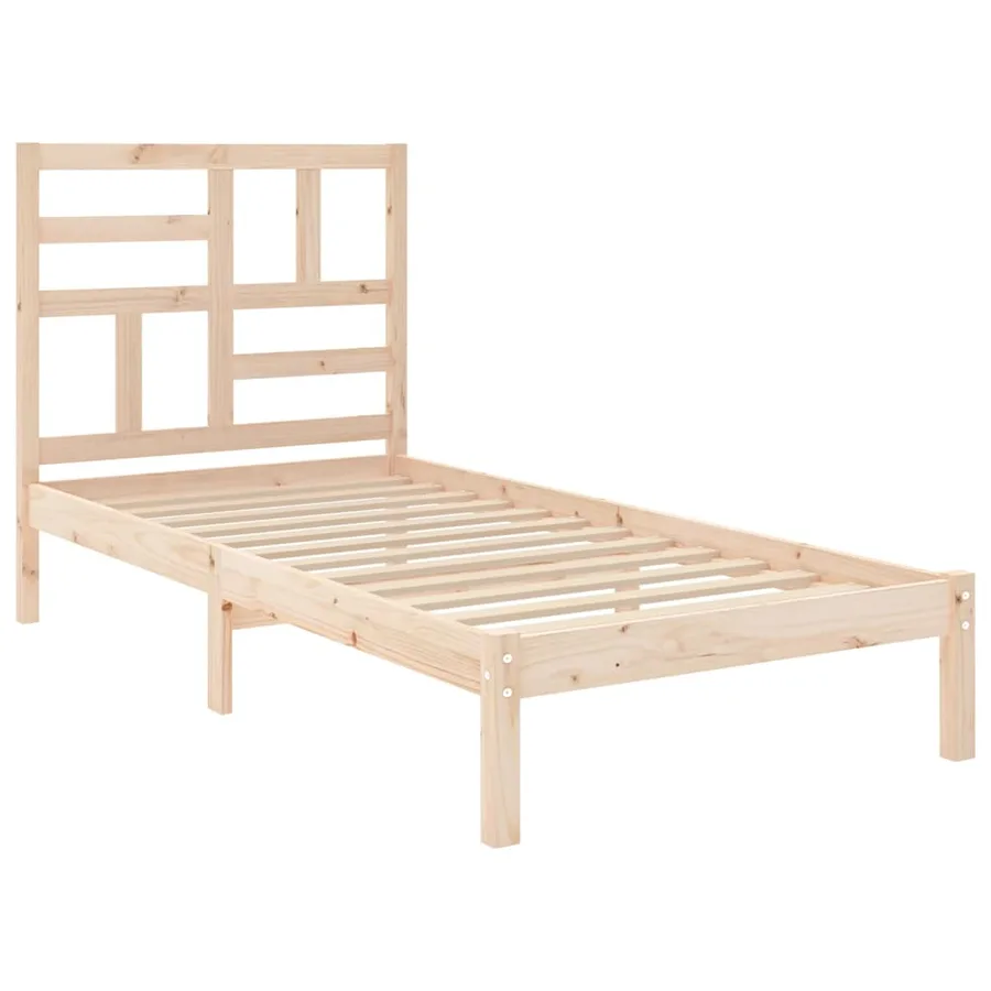 Cadre de lit sans matelas bois massif 75x190 cm - 4