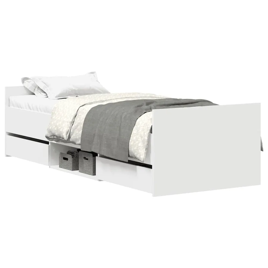 Cadre de lit sans matelas blanc 90x190 cm - 2