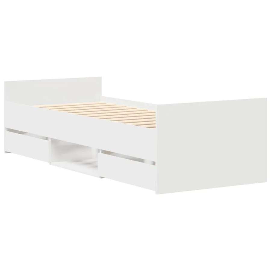 Cadre de lit sans matelas blanc 90x190 cm - 3