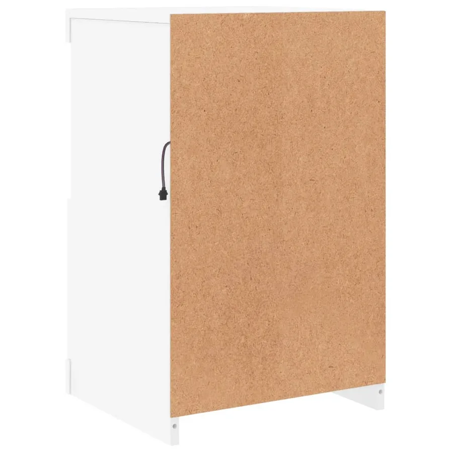 Armoires latérales éclairage LED 2 pcs blanc bois d'ingénierie - 10