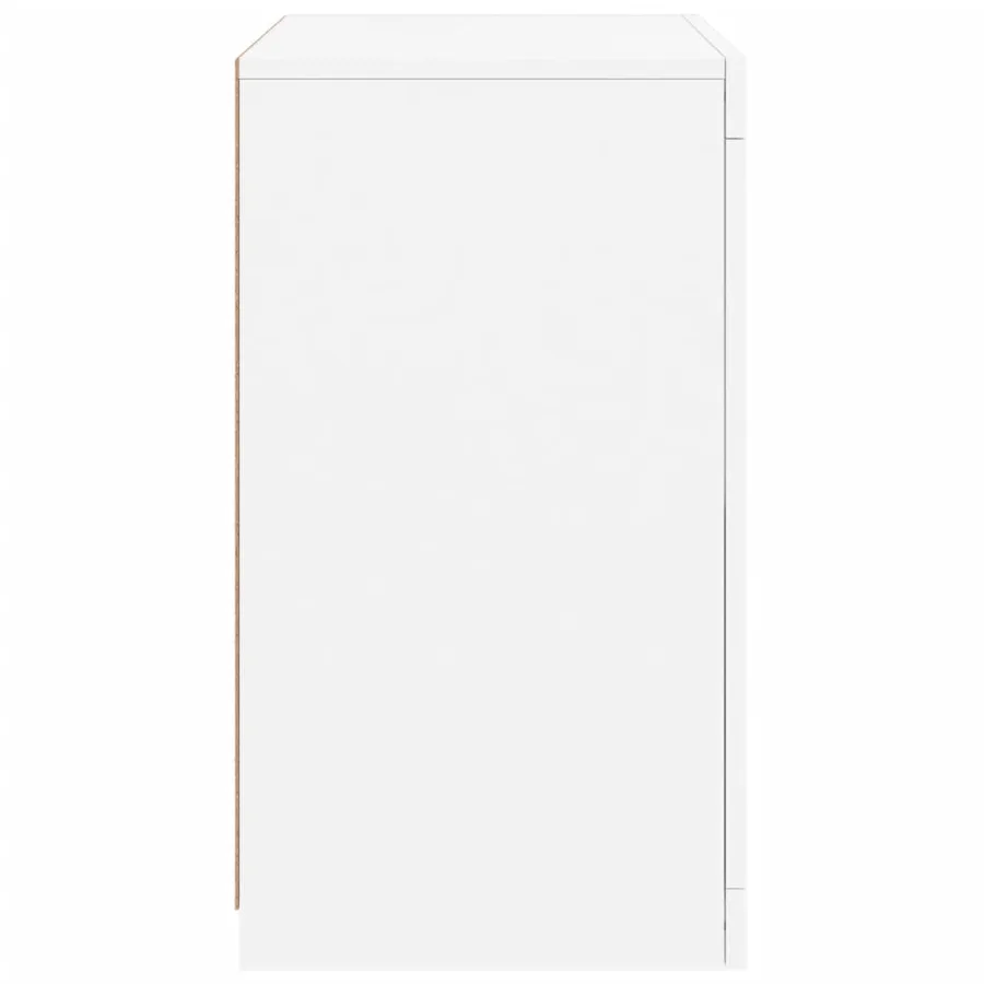 Armoires latérales éclairage LED 2 pcs blanc bois d'ingénierie - 9