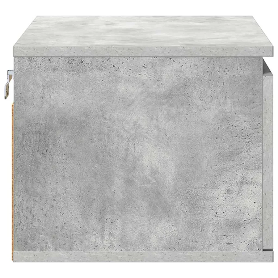 Table de chevet murale avec lumières LED gris béton - 8