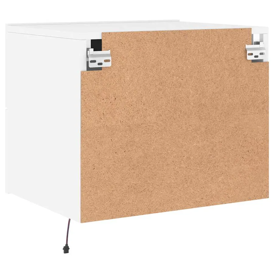Tables de chevet murales avec lumières LED 2 pcs blanc - 10