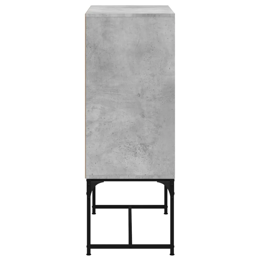 Armoire latérale avec portes en verre gris béton 69x37x100 cm - 7