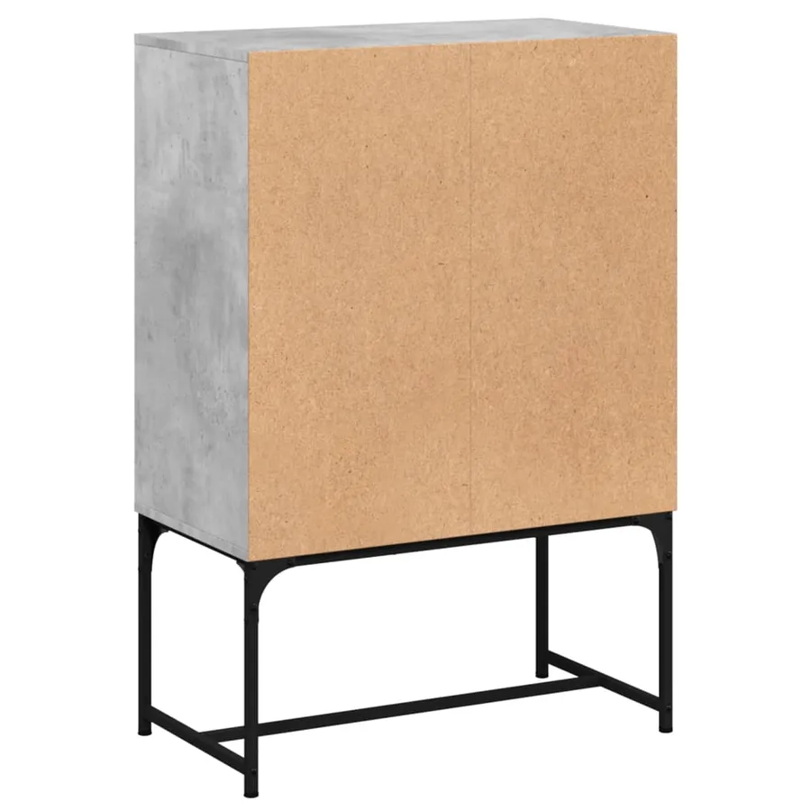 Armoire latérale avec portes en verre gris béton 69x37x100 cm - 8