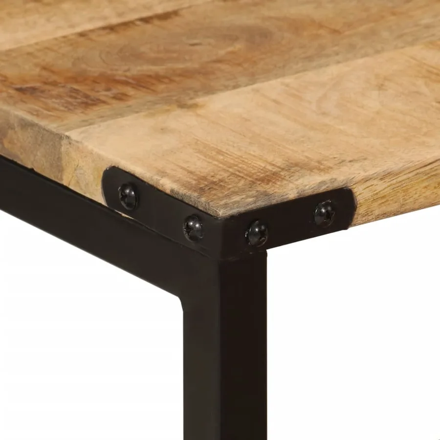 Tables basses gigognes 3 pcs bois massif de manguier et fer - 6