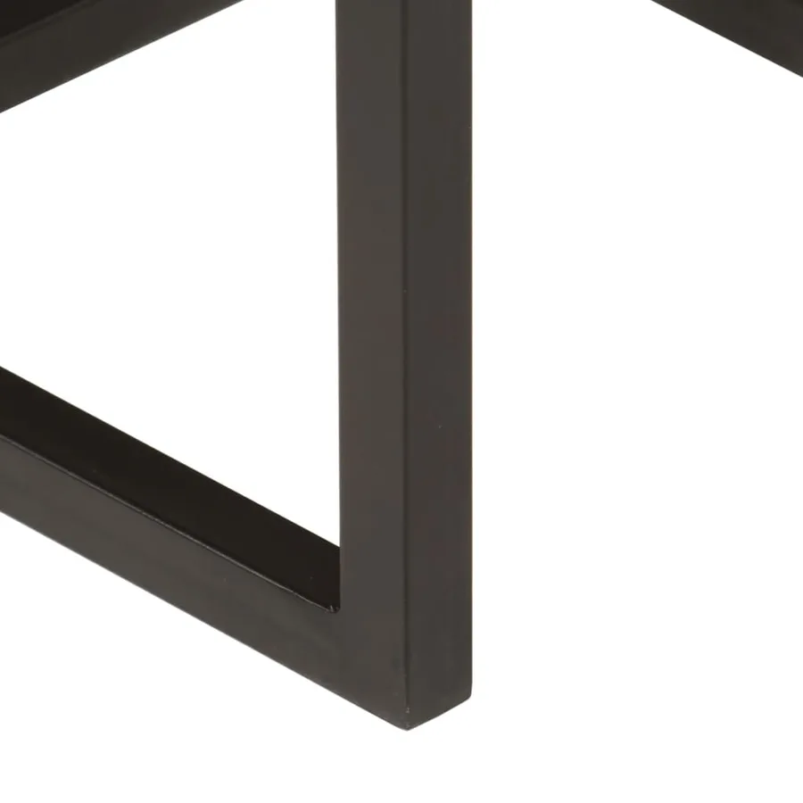 Tables basses gigognes 3 pcs bois massif de manguier et fer - 7
