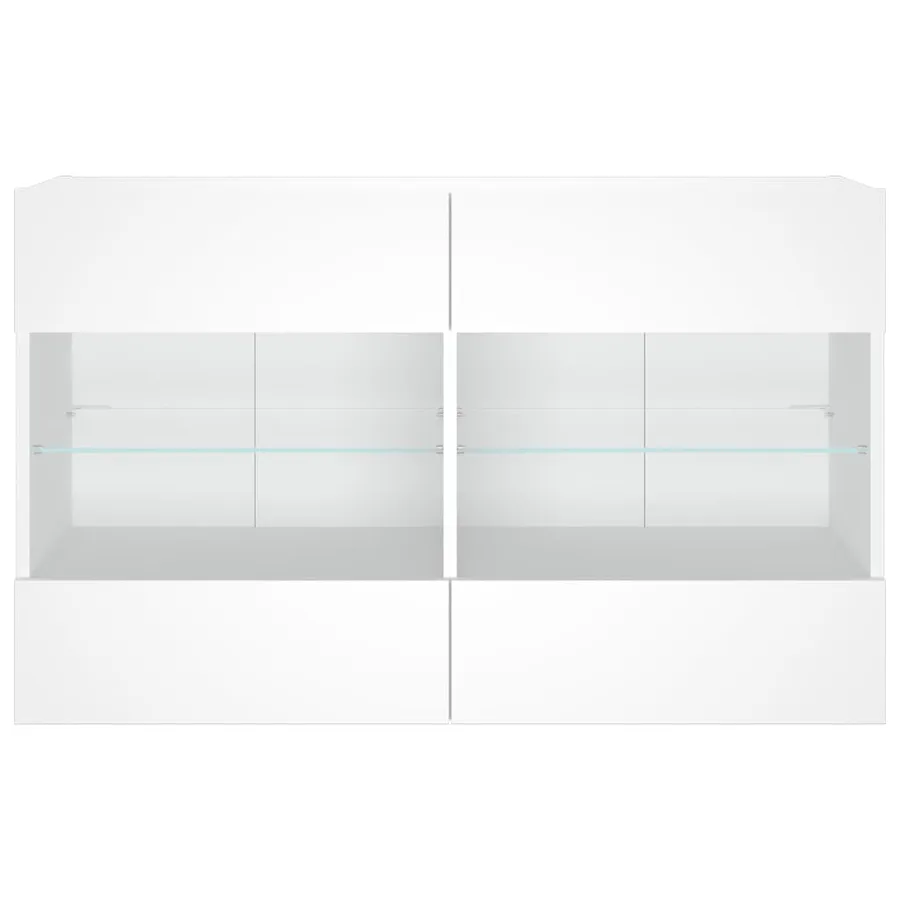 Meuble TV mural avec lumières LED blanc 98,5x30x60,5 cm - 6