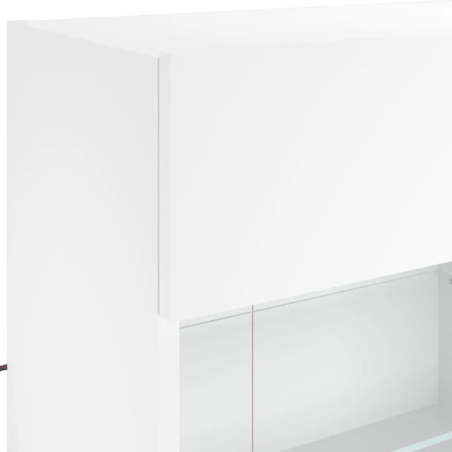 Meuble TV mural avec lumières LED blanc 98,5x30x60,5 cm - 8