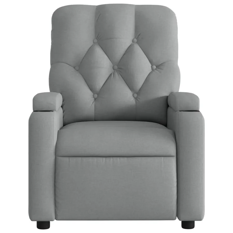 Fauteuil de massage inclinable gris clair tissu - 7