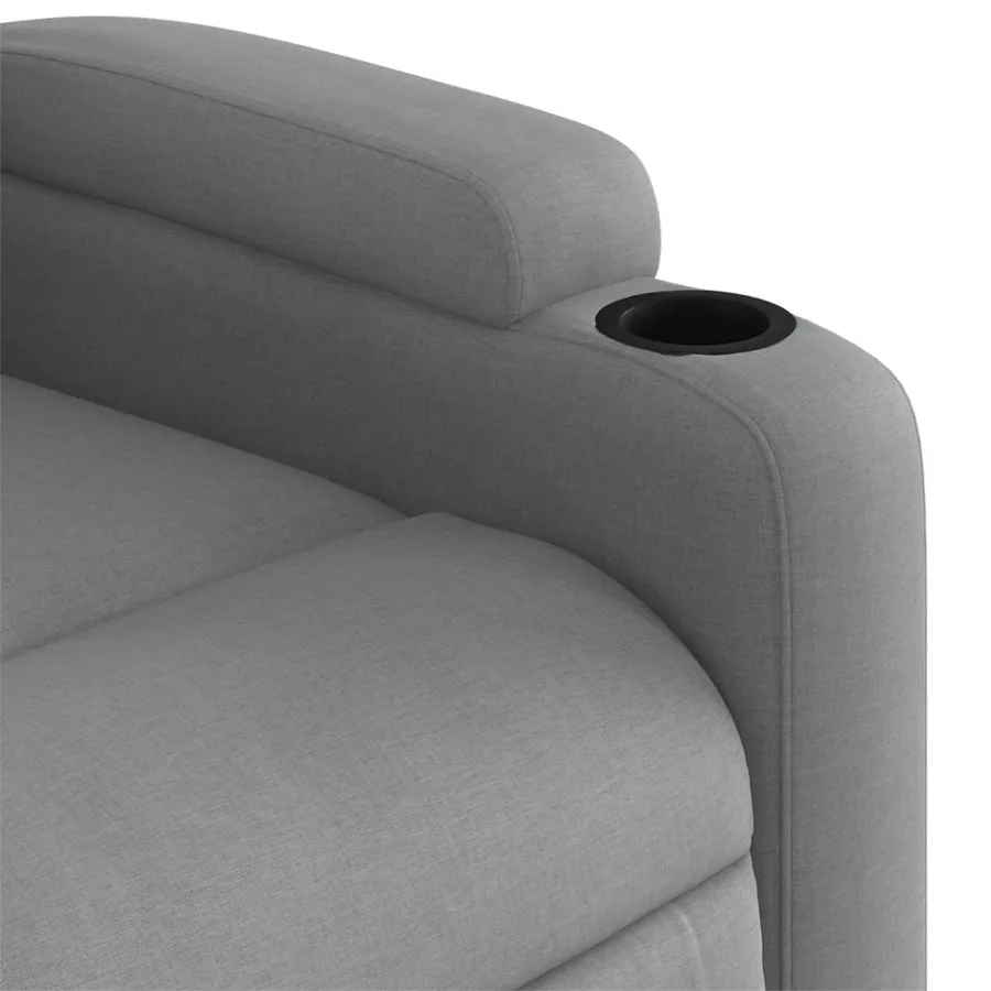 Fauteuil de massage inclinable gris clair tissu - 9