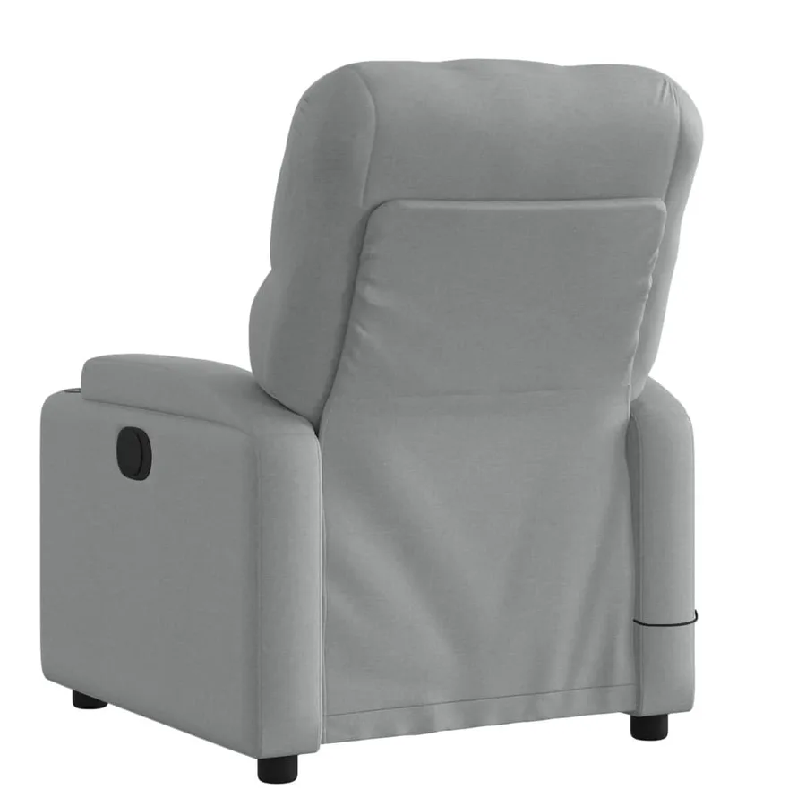 Fauteuil inclinable de massage gris clair tissu - 4