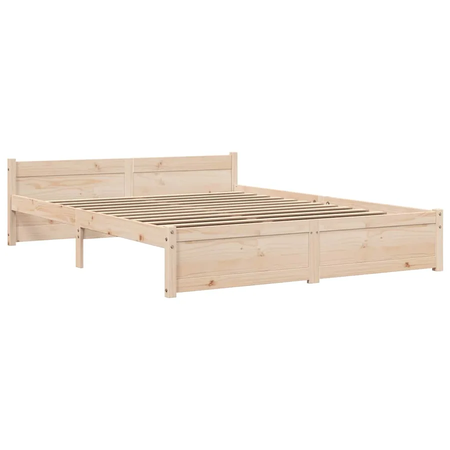 Cadre de lit sans matelas bois massif 150x200 cm - 3
