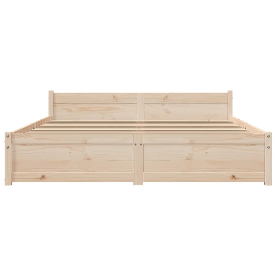 Cadre de lit sans matelas bois massif 150x200 cm - 4