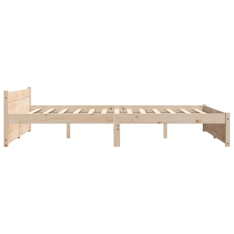 Cadre de lit sans matelas bois massif 150x200 cm - 5