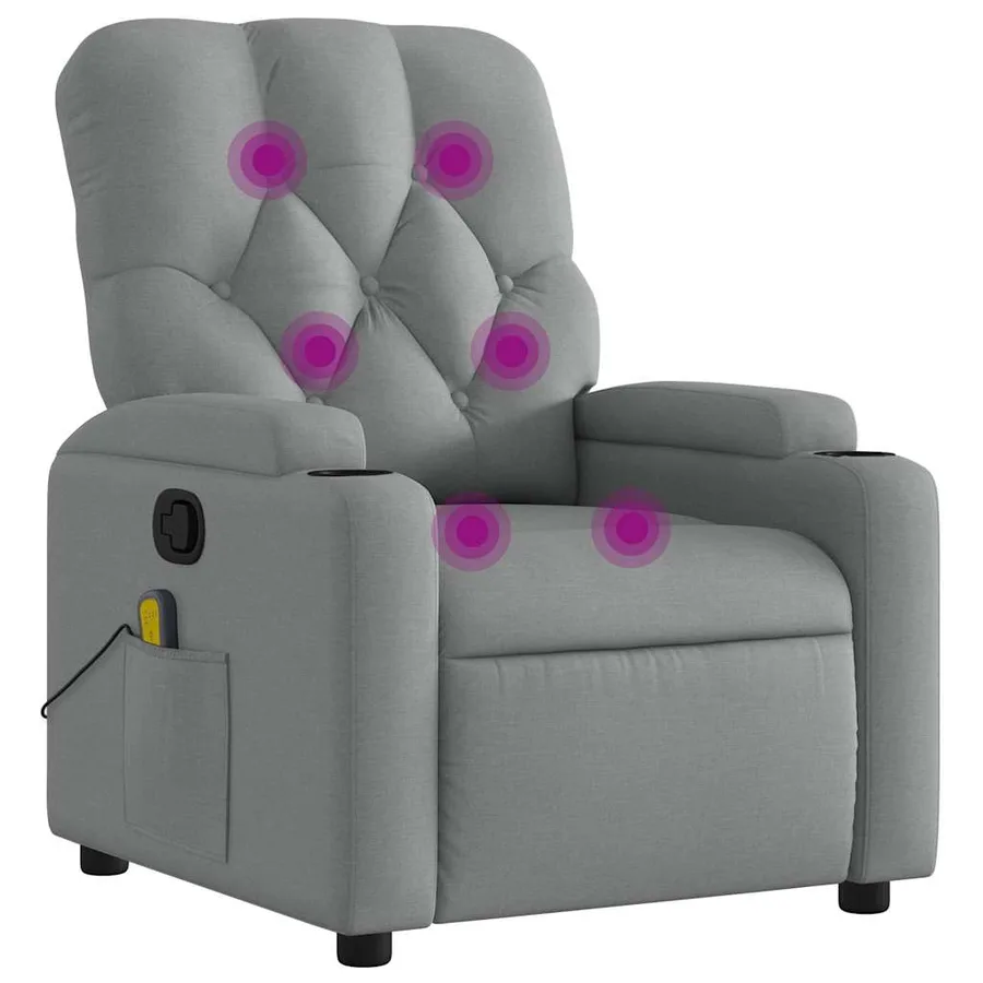 Fauteuil de massage inclinable Gris clair Tissu - 2