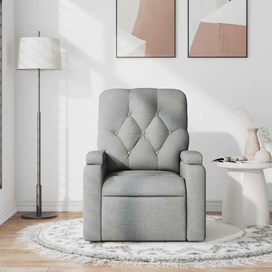 Fauteuil de massage inclinable Gris clair Tissu - 3
