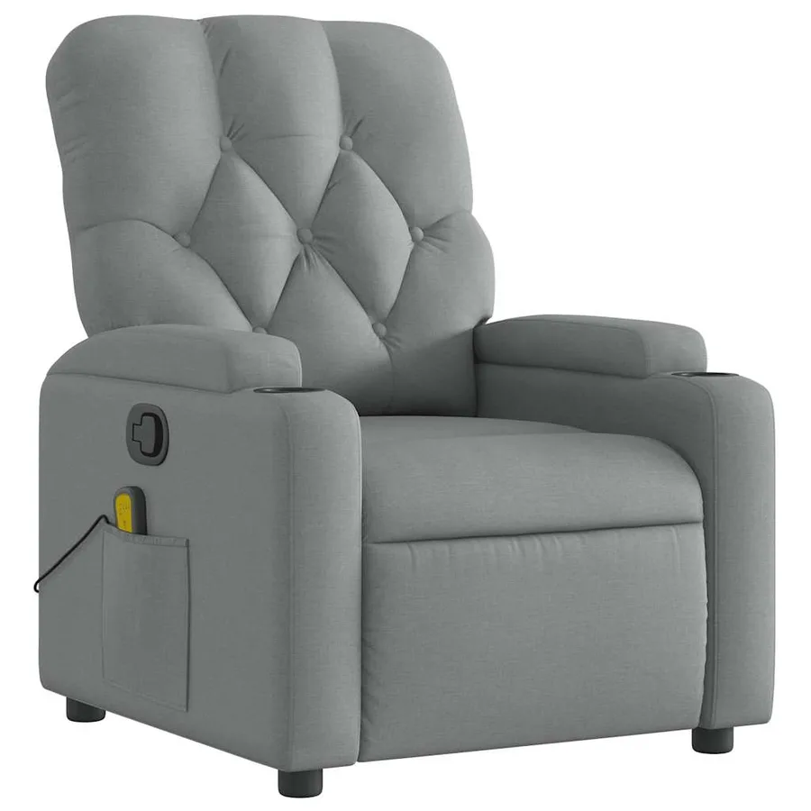 Fauteuil de massage inclinable Gris clair Tissu - 4