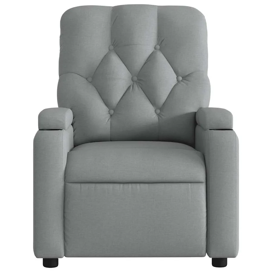 Fauteuil de massage inclinable Gris clair Tissu - 8