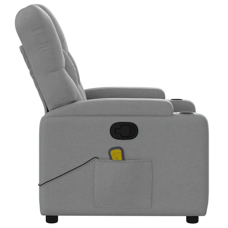 Fauteuil de massage inclinable Gris clair Tissu - 9