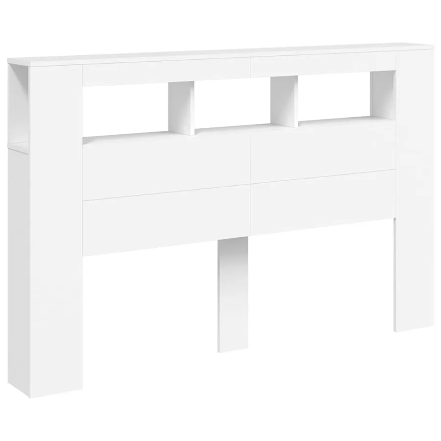 Tête de lit à LED blanc 160x18,5x103,5 cm bois d'ingénierie - 4