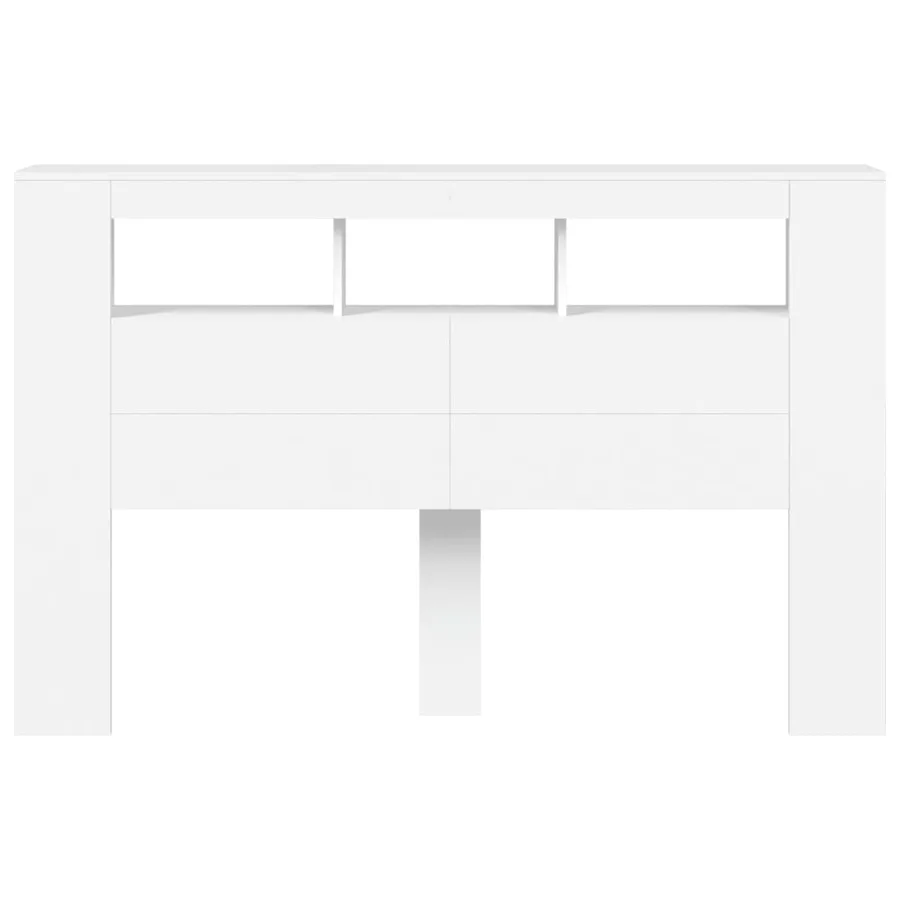 Tête de lit à LED blanc 160x18,5x103,5 cm bois d'ingénierie - 5