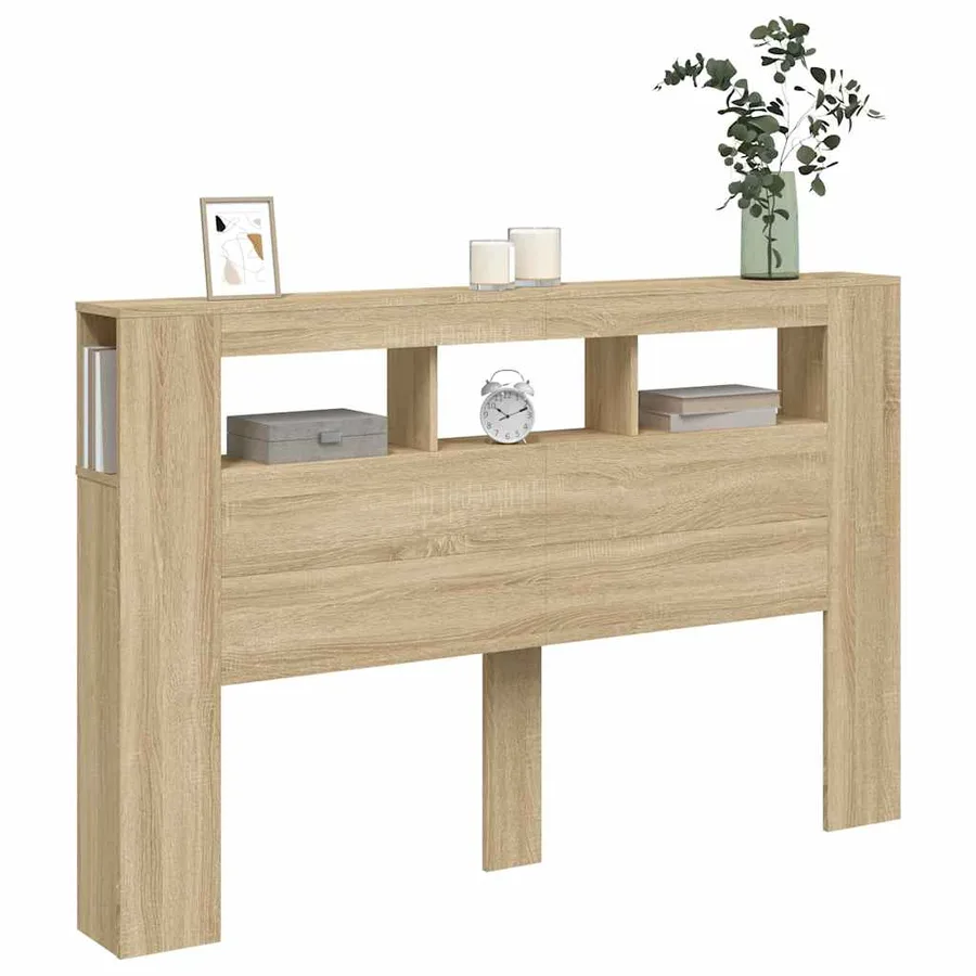 Tête de lit à LED chêne sonoma 160x18,5x103,5cm bois ingénierie - 12