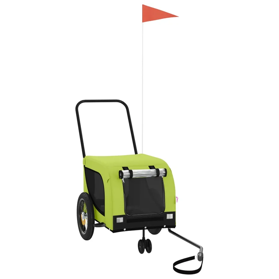 Remorque de vélo pour animaux de compagnie vert et noir - 2