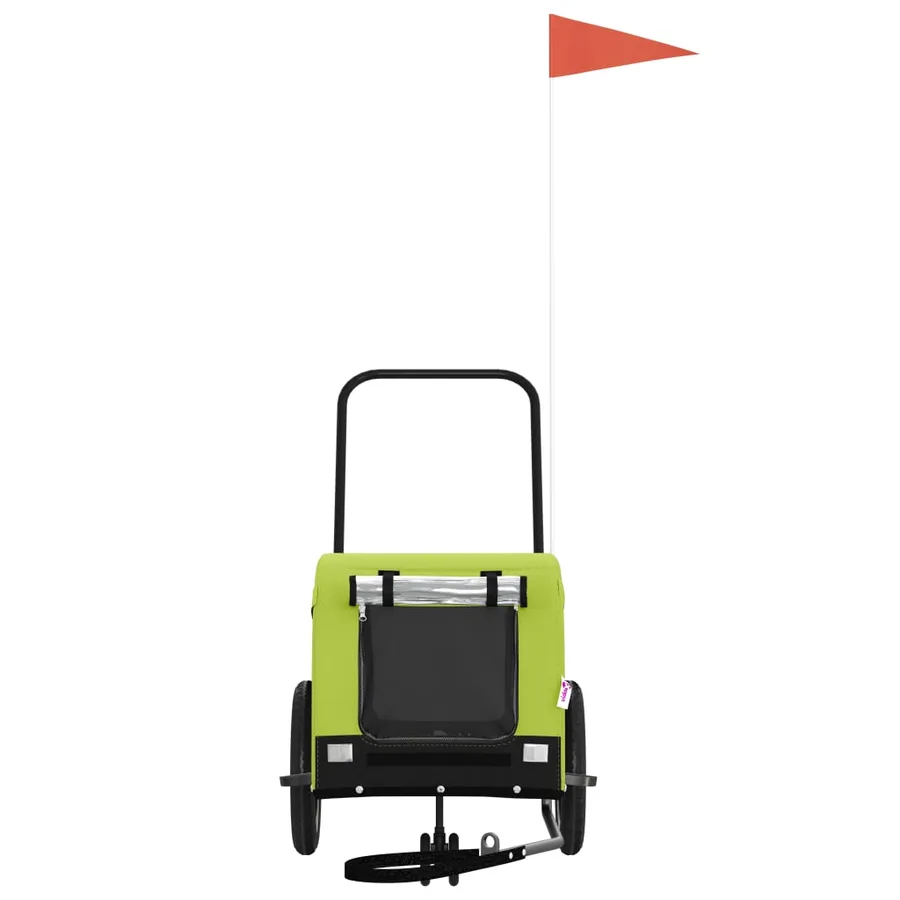 Remorque de vélo pour animaux de compagnie vert et noir - 3