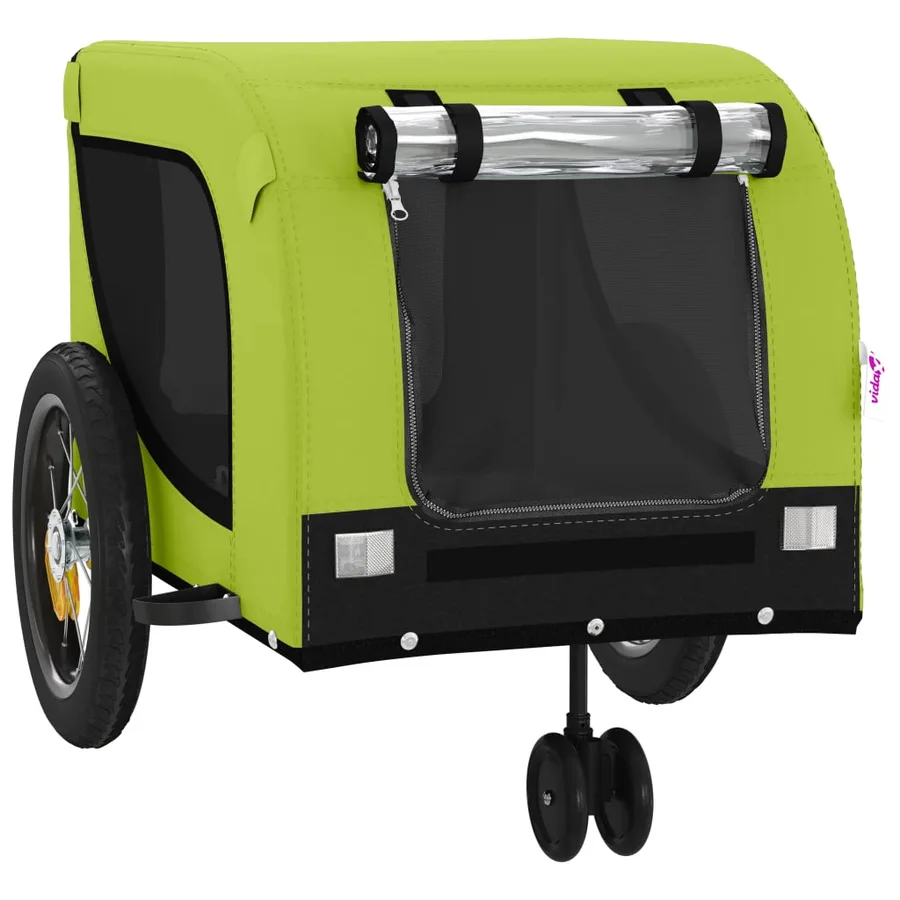 Remorque de vélo pour animaux de compagnie vert et noir - 4