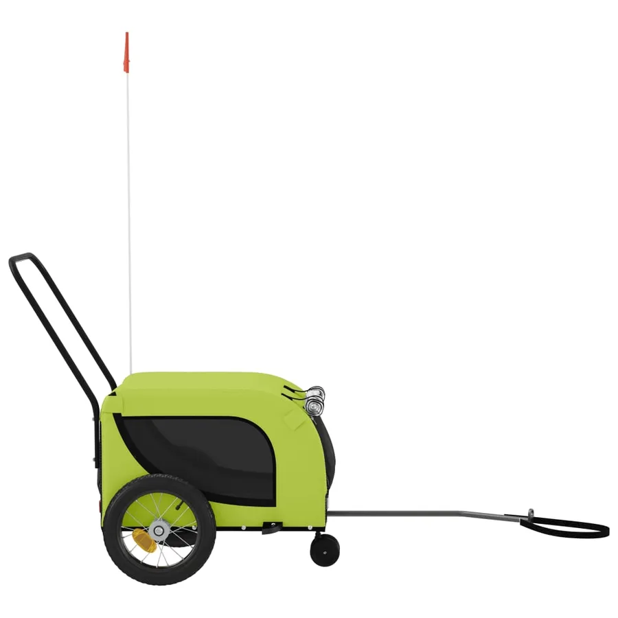 Remorque de vélo pour animaux de compagnie vert et noir - 5