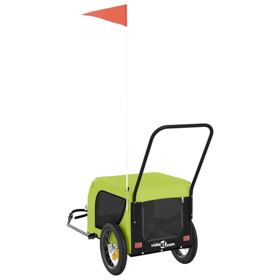 Remorque de vélo pour animaux de compagnie vert et noir - 7