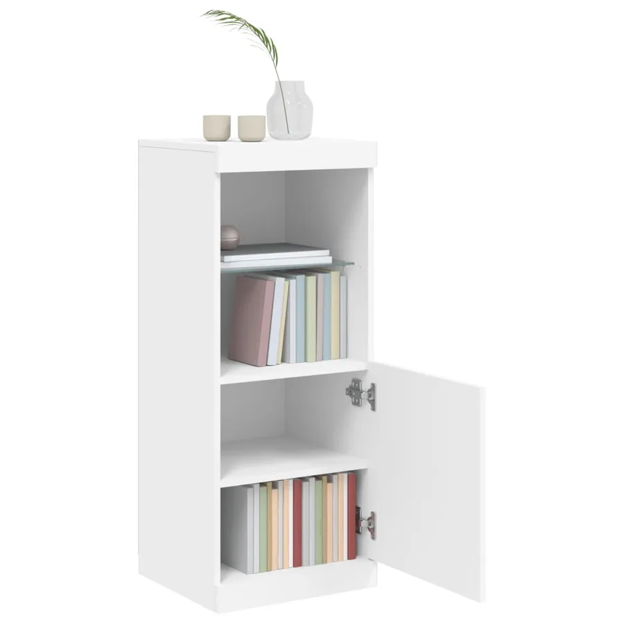 Buffet avec lumières LED blanc 41x37x100 cm - 4